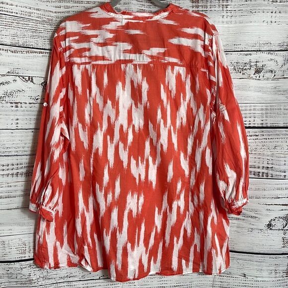 St john's Bay Top Womens Plus Size 3x Hanley pleated cotton boho tunic Pop over - Picture 5 of 10